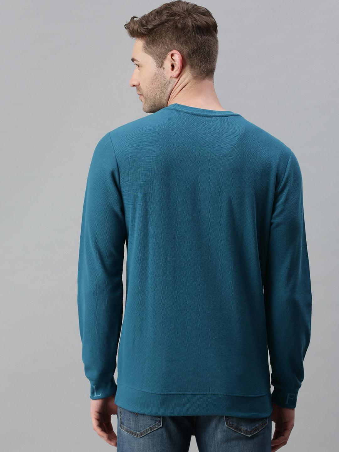 Men Printed Blue Sweatshirt