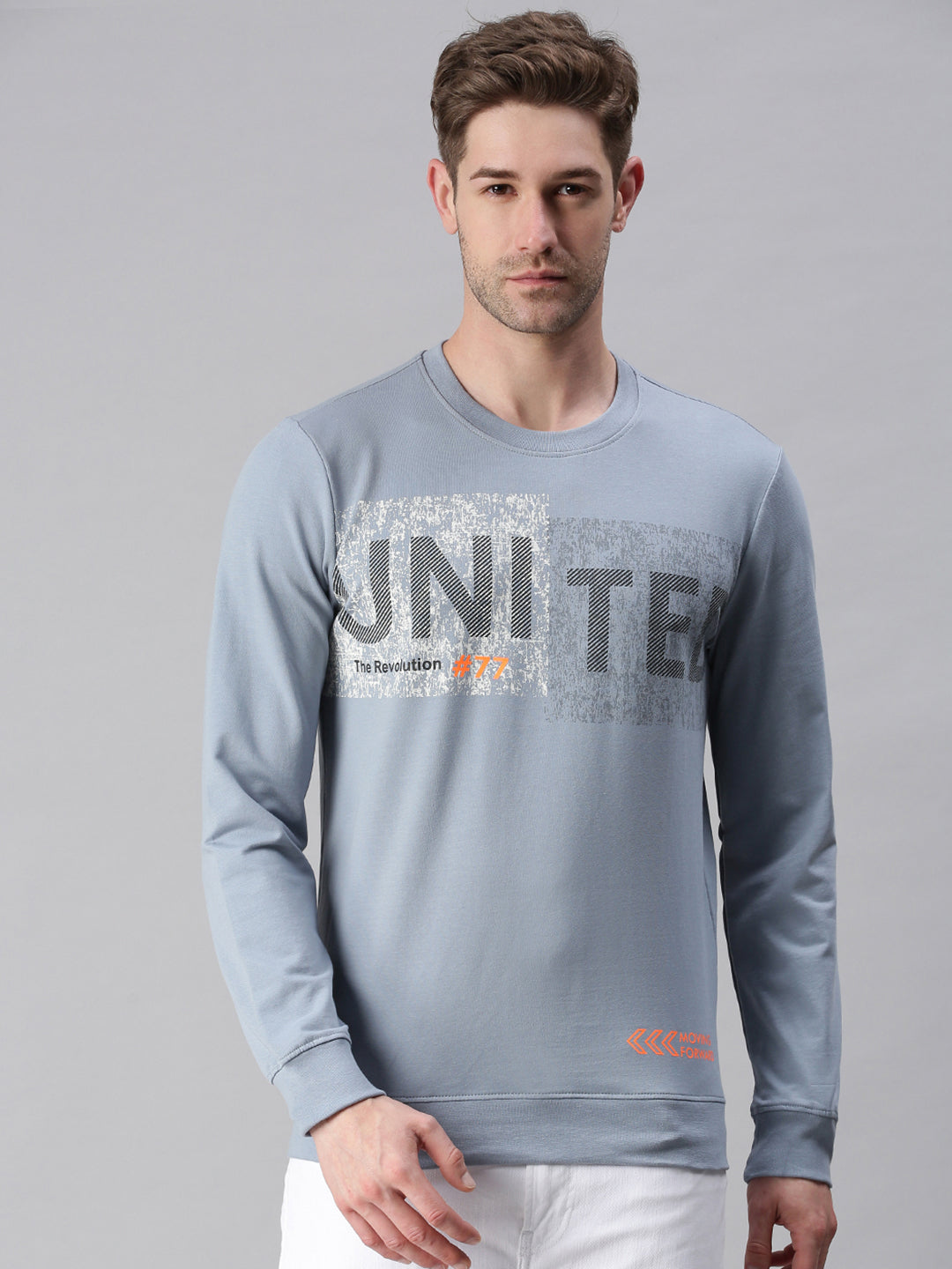 Men Printed Blue Sweatshirt