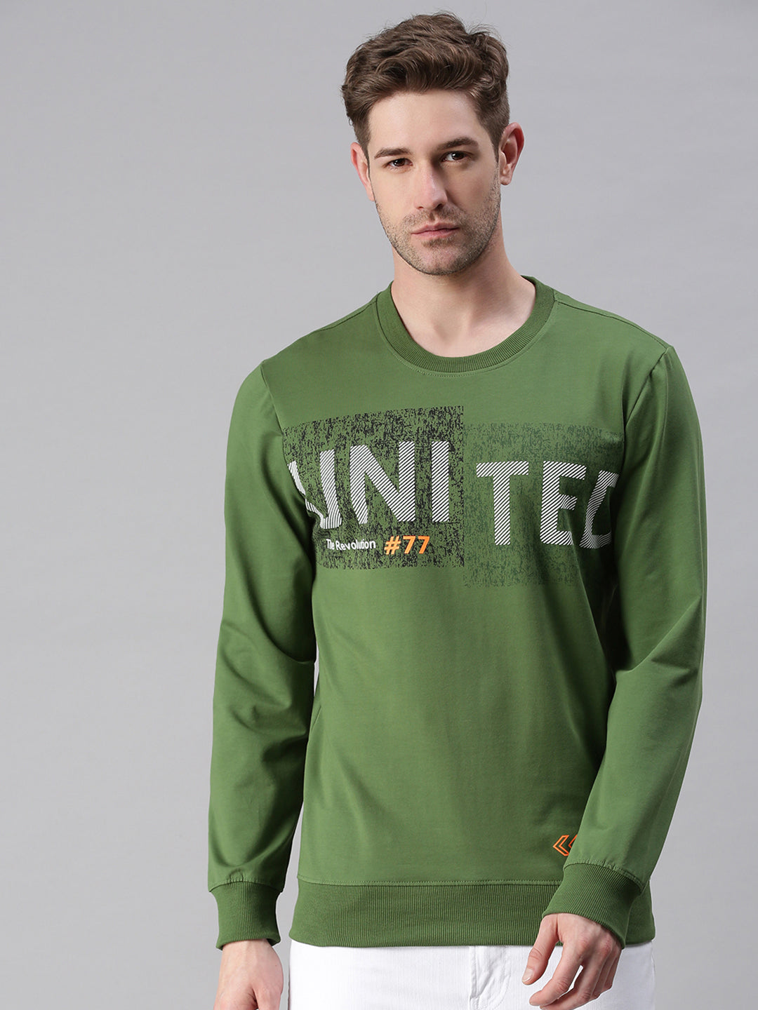 Men Printed Green Sweatshirt