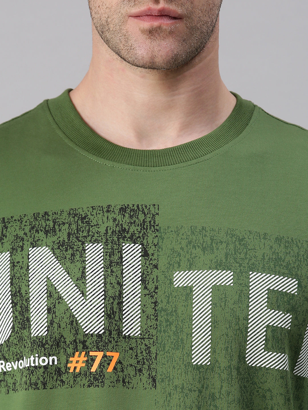 Men Printed Green Sweatshirt