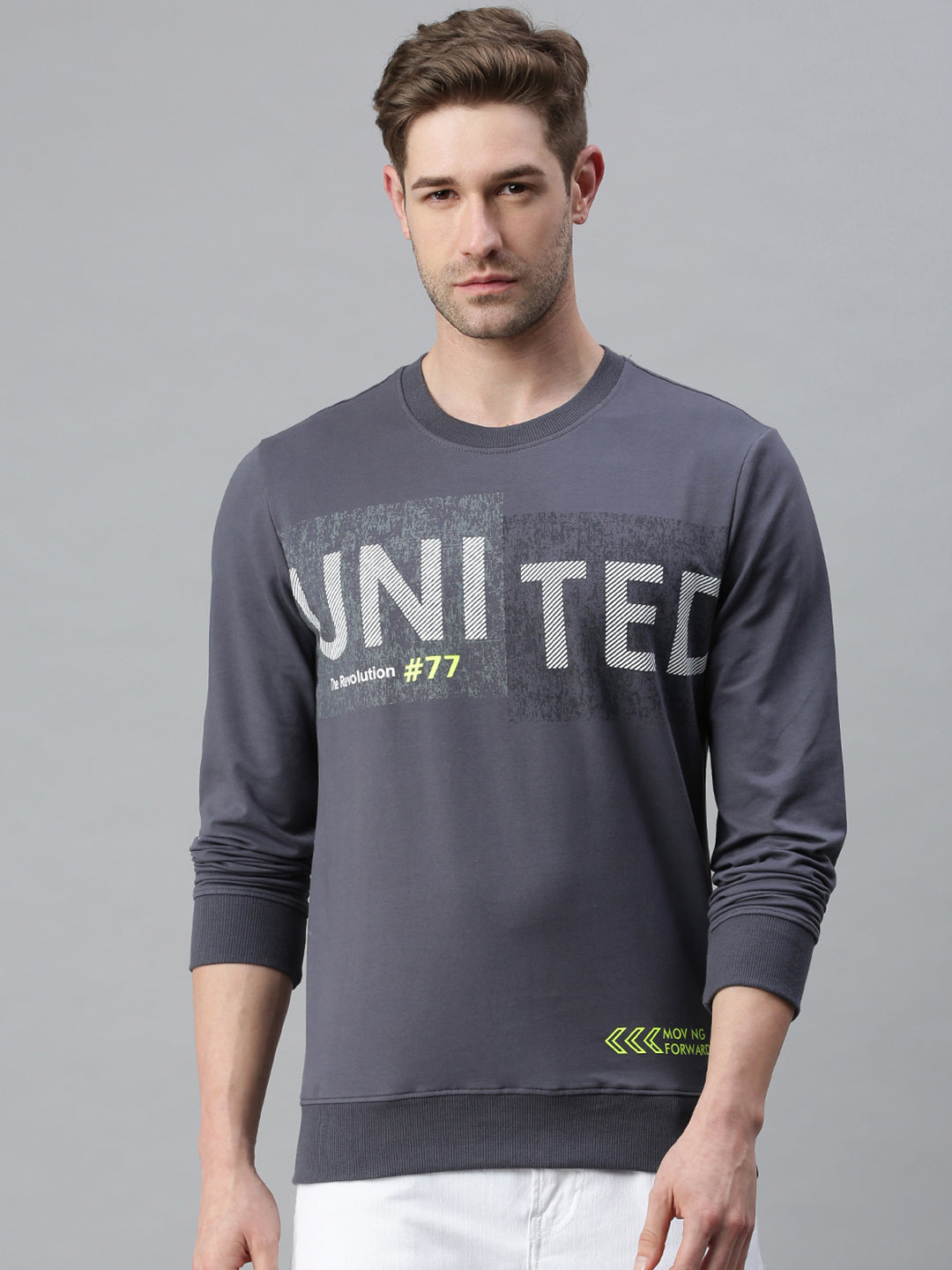 Men Printed Grey Sweatshirt