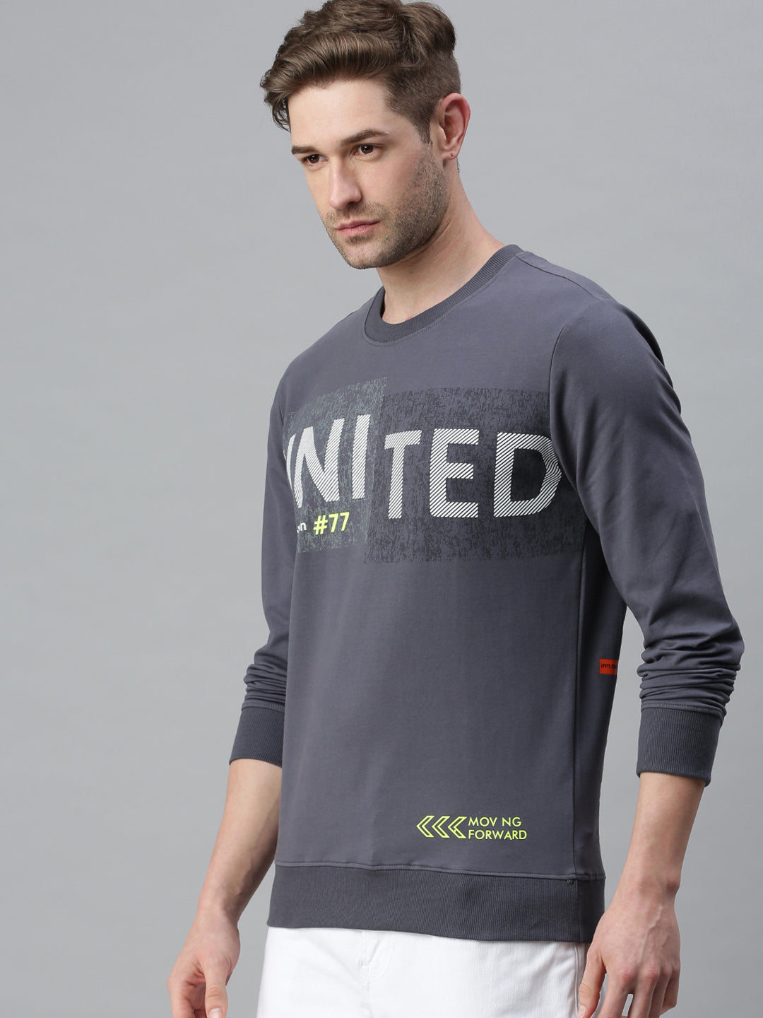 Men Printed Grey Sweatshirt