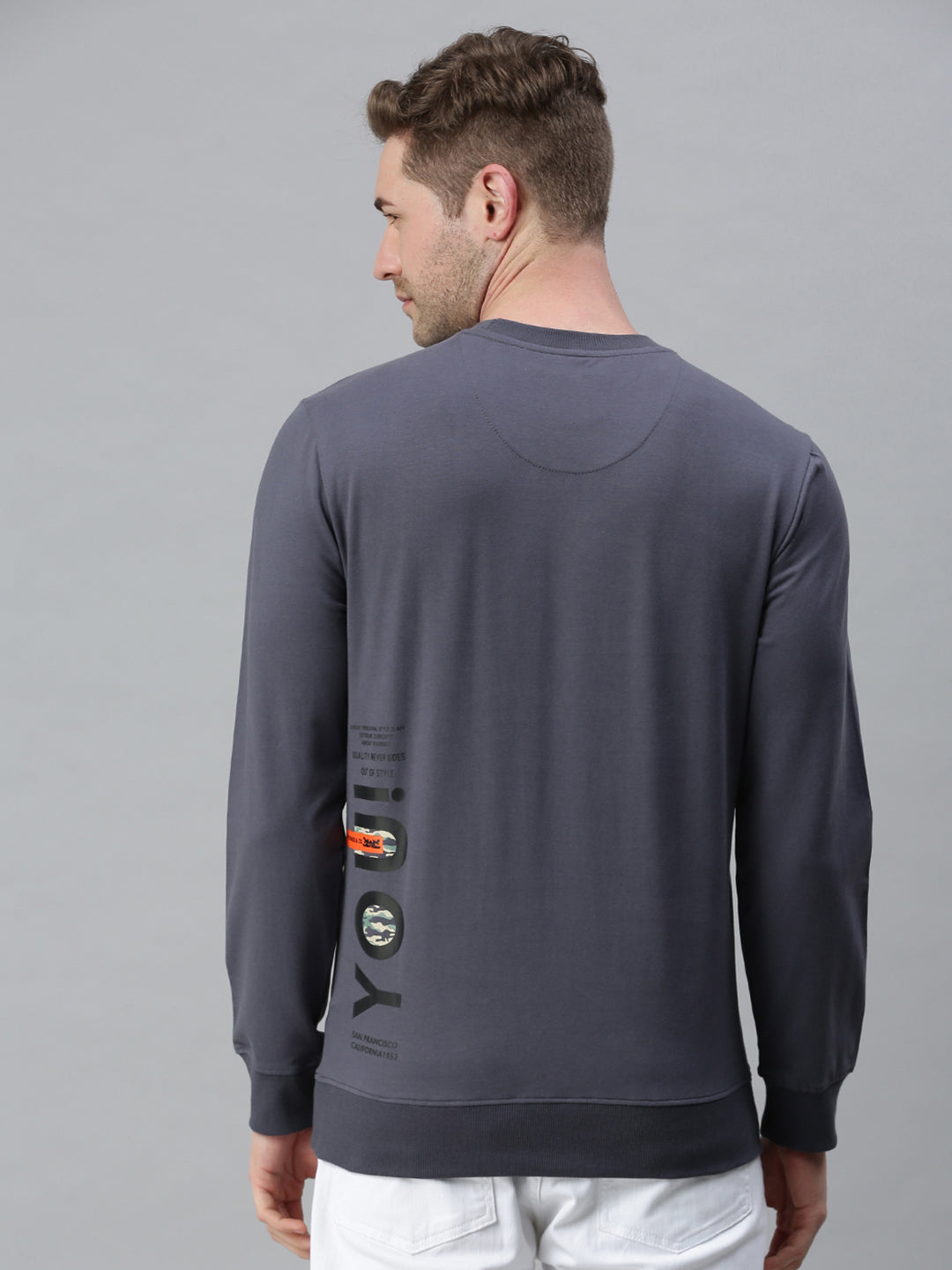 Men Printed Grey Sweatshirt