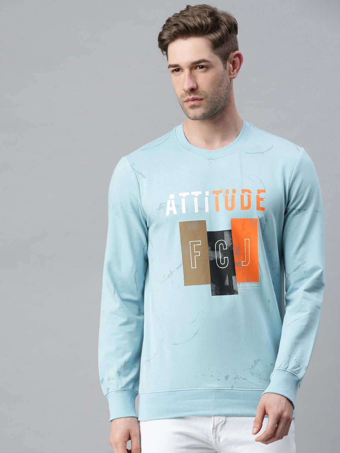 Men Printed Blue Sweatshirt