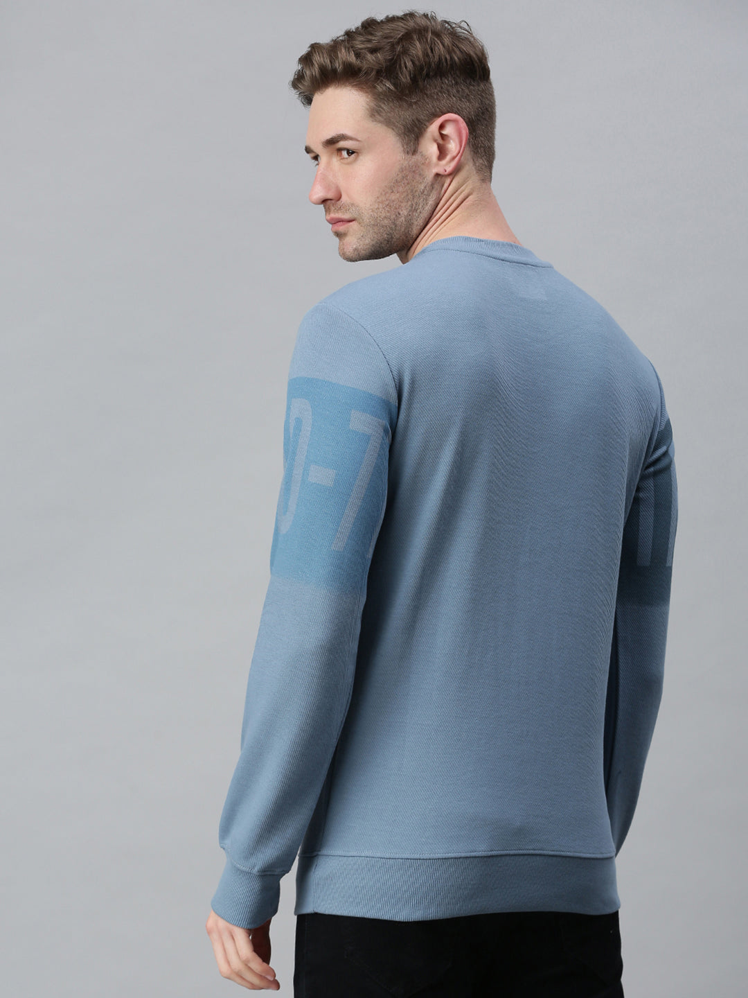 Men Printed Blue Sweatshirt