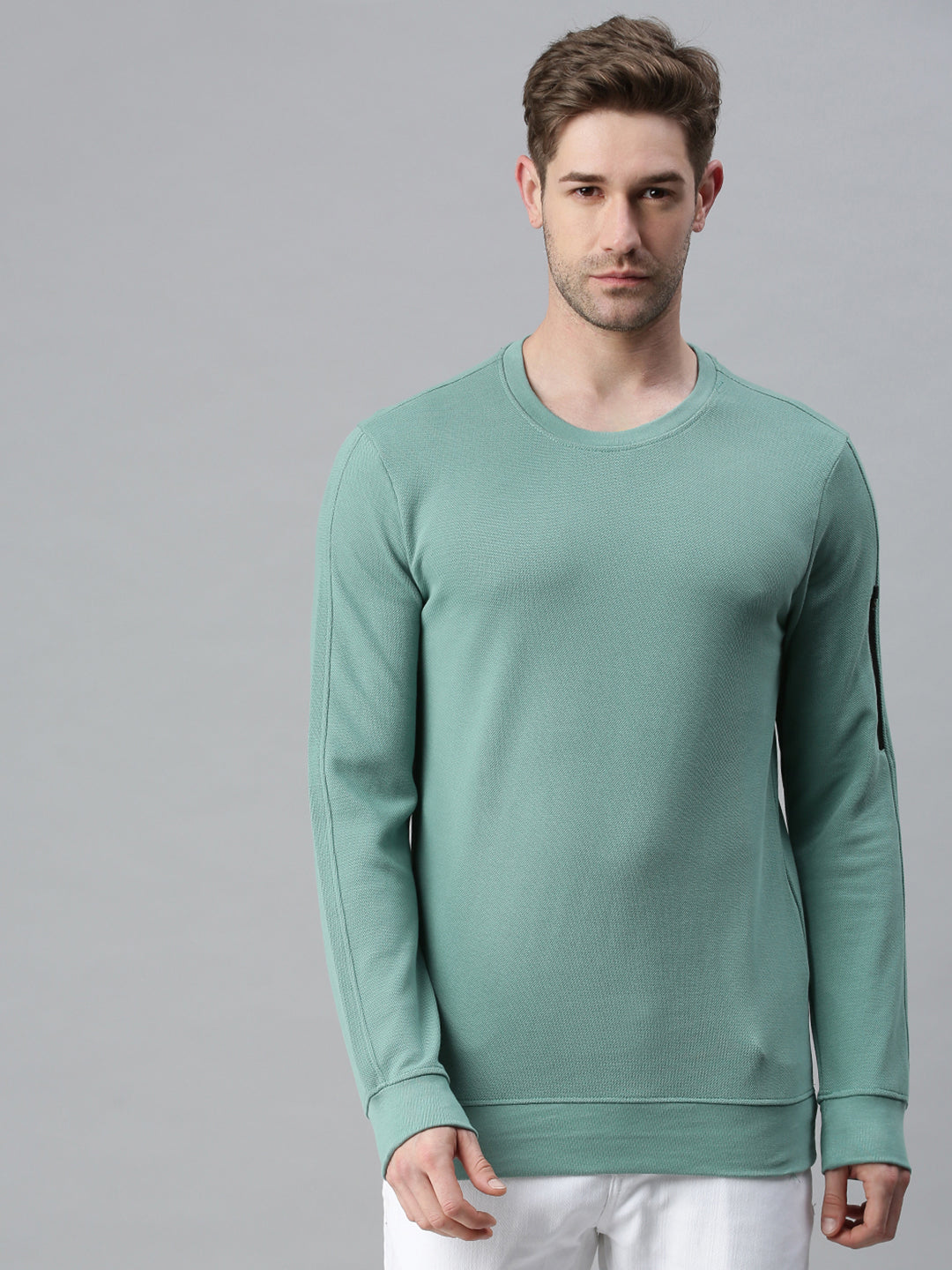 Men Printed Green Sweatshirt