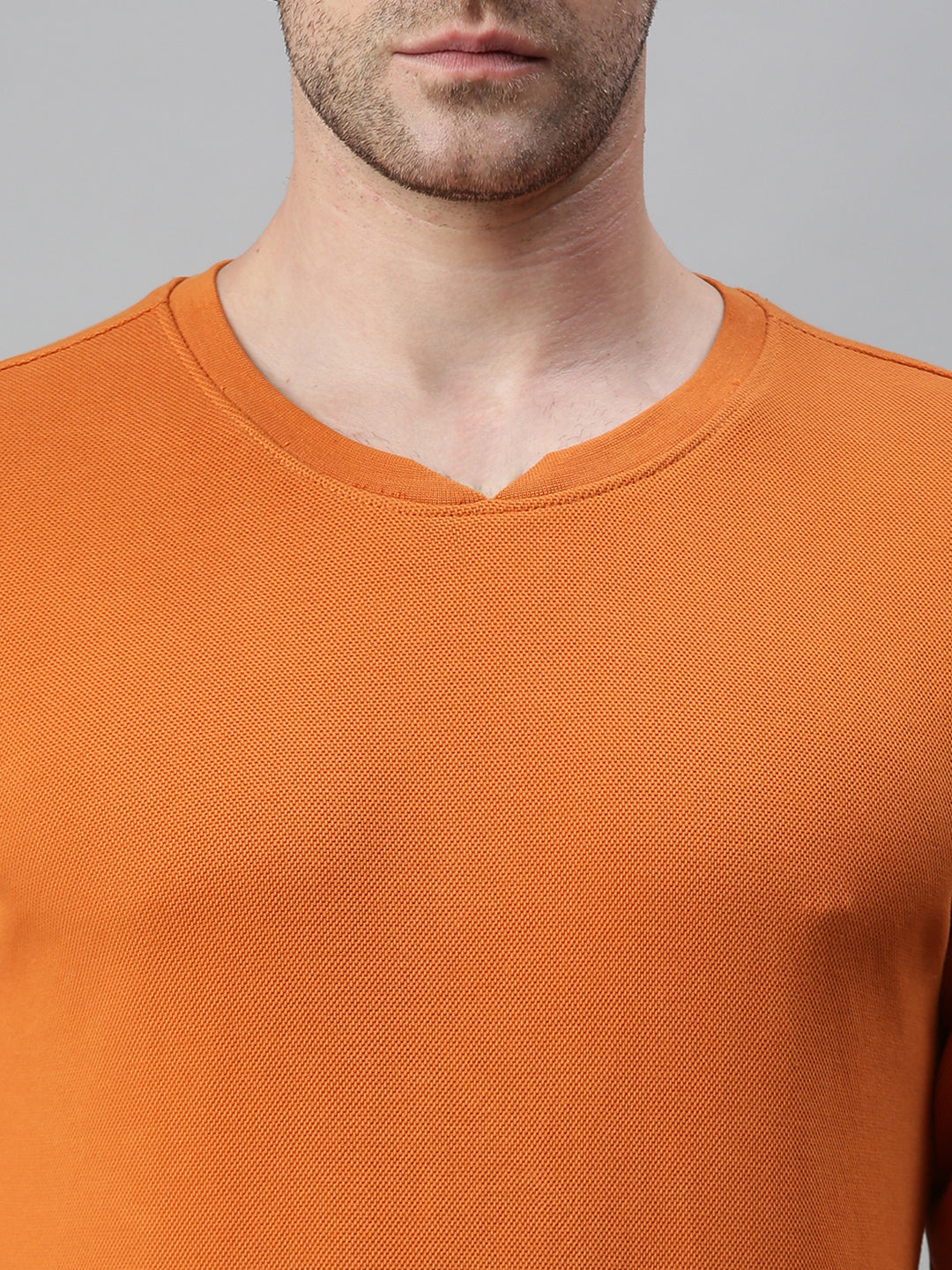 Men Solid Orange Sweatshirt