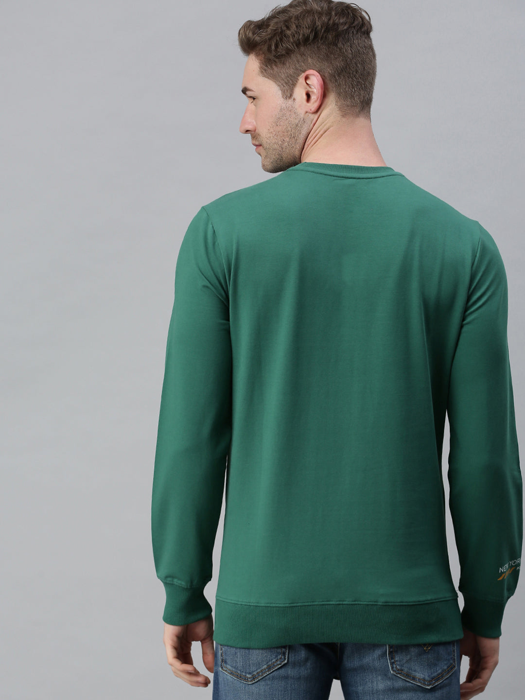 Men Printed Green Sweatshirt