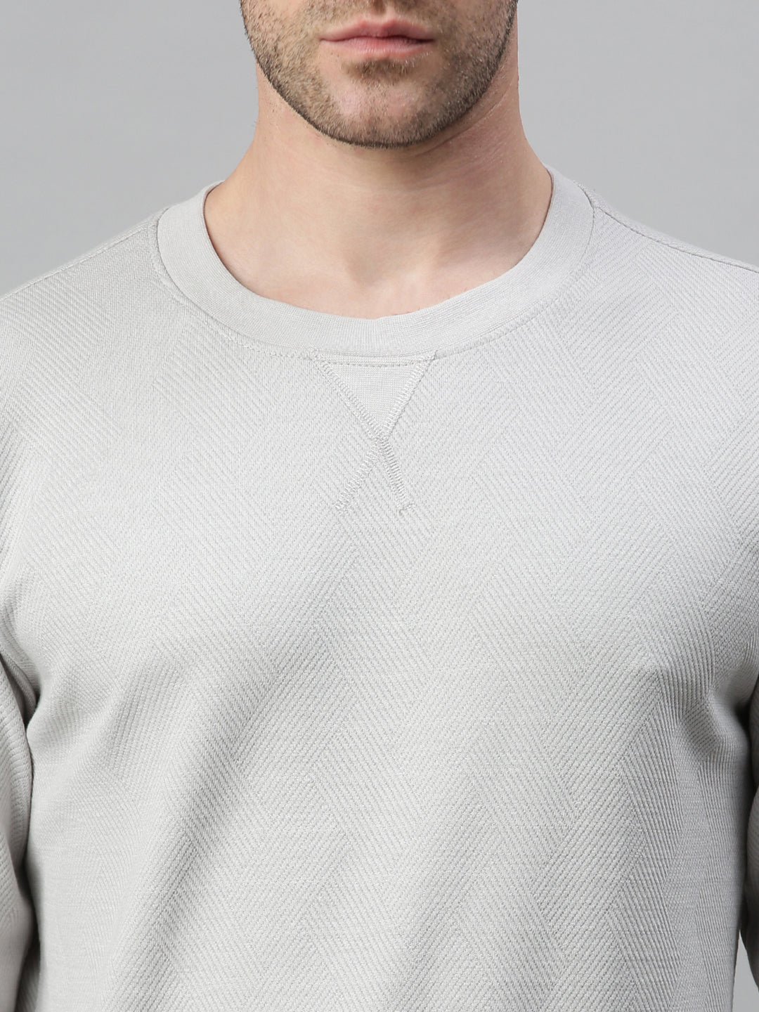 Men Solid Grey Sweatshirt