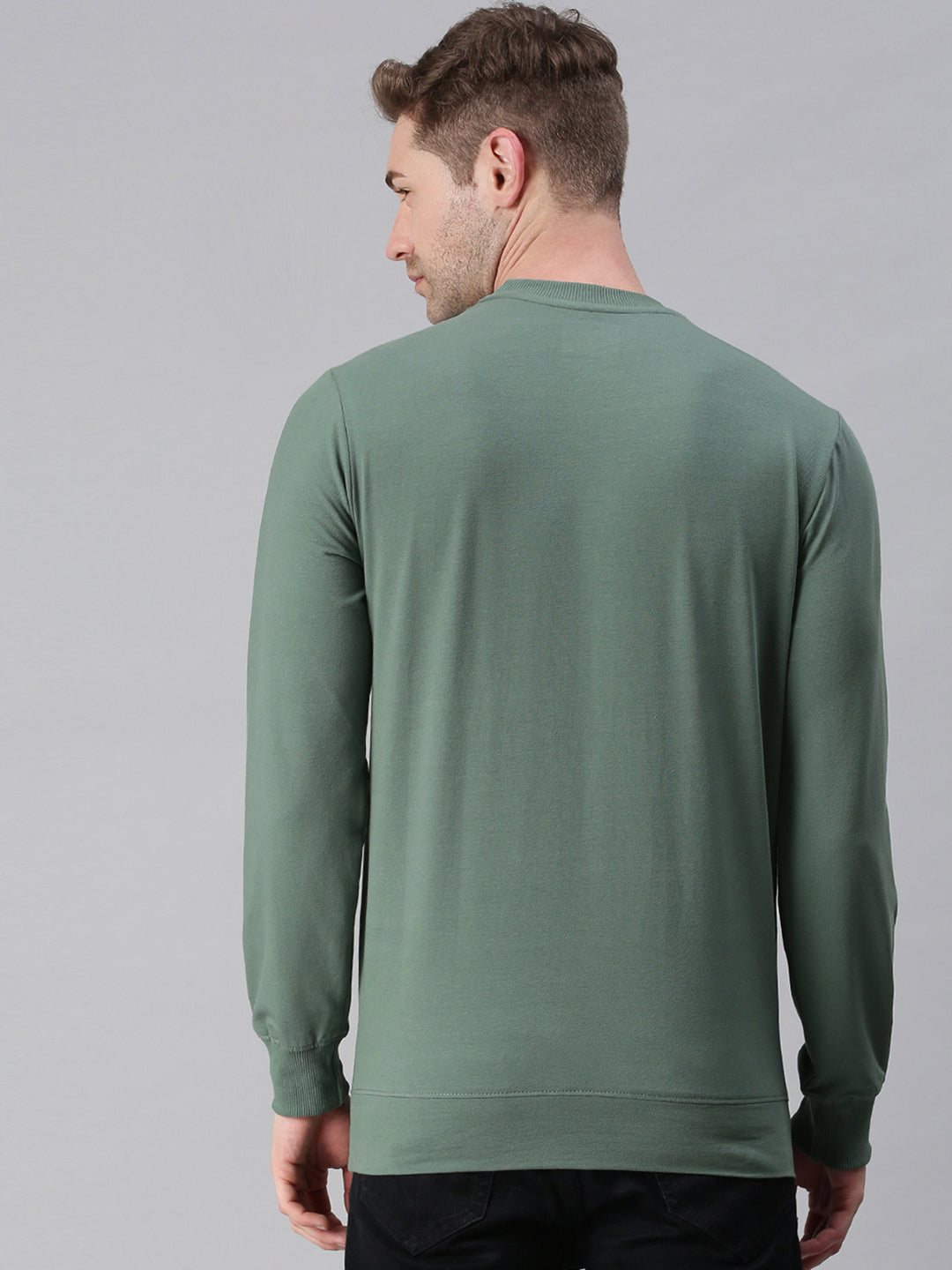 Men Printed Green Sweatshirt