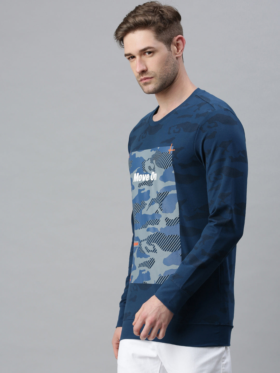 Men Printed Blue Sweatshirt