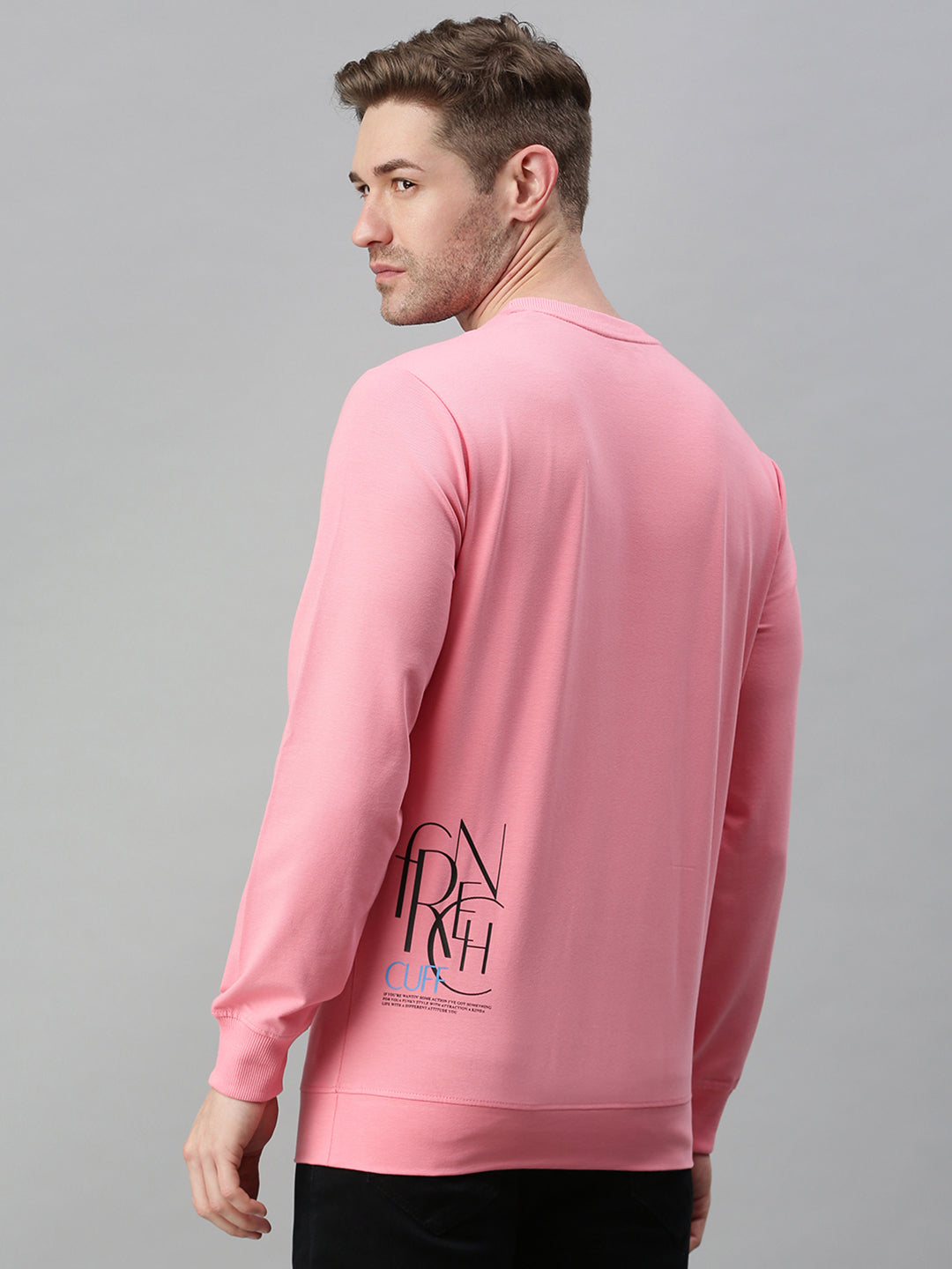 Men Printed Pink Sweatshirt