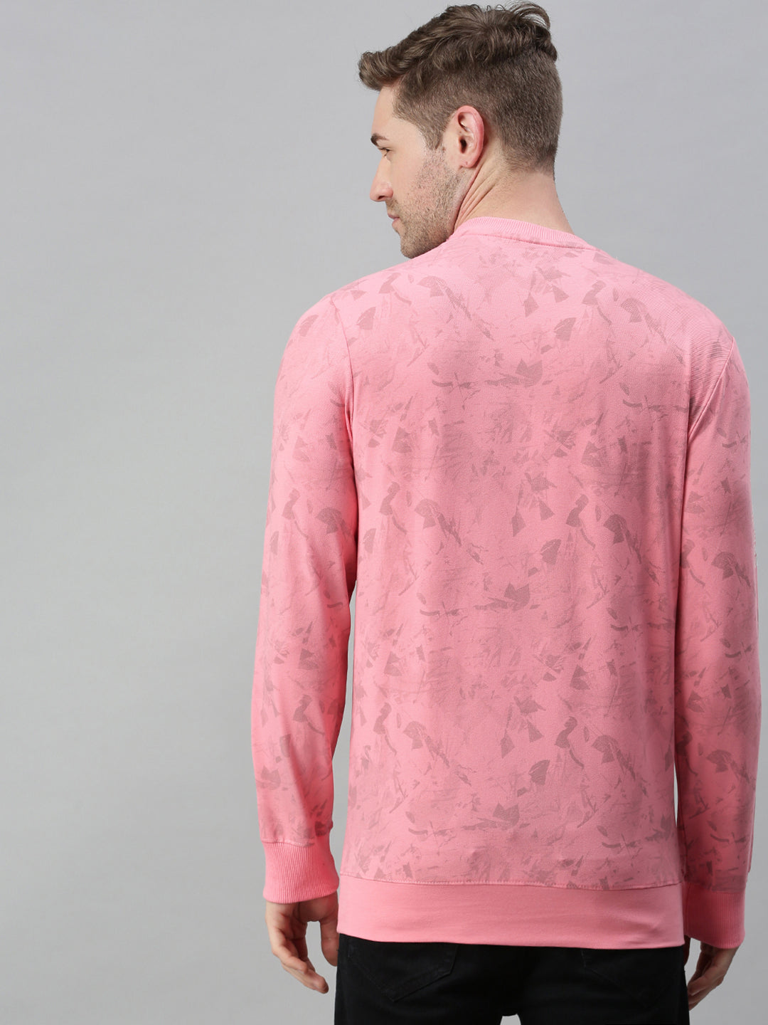 Men Printed Pink Sweatshirt