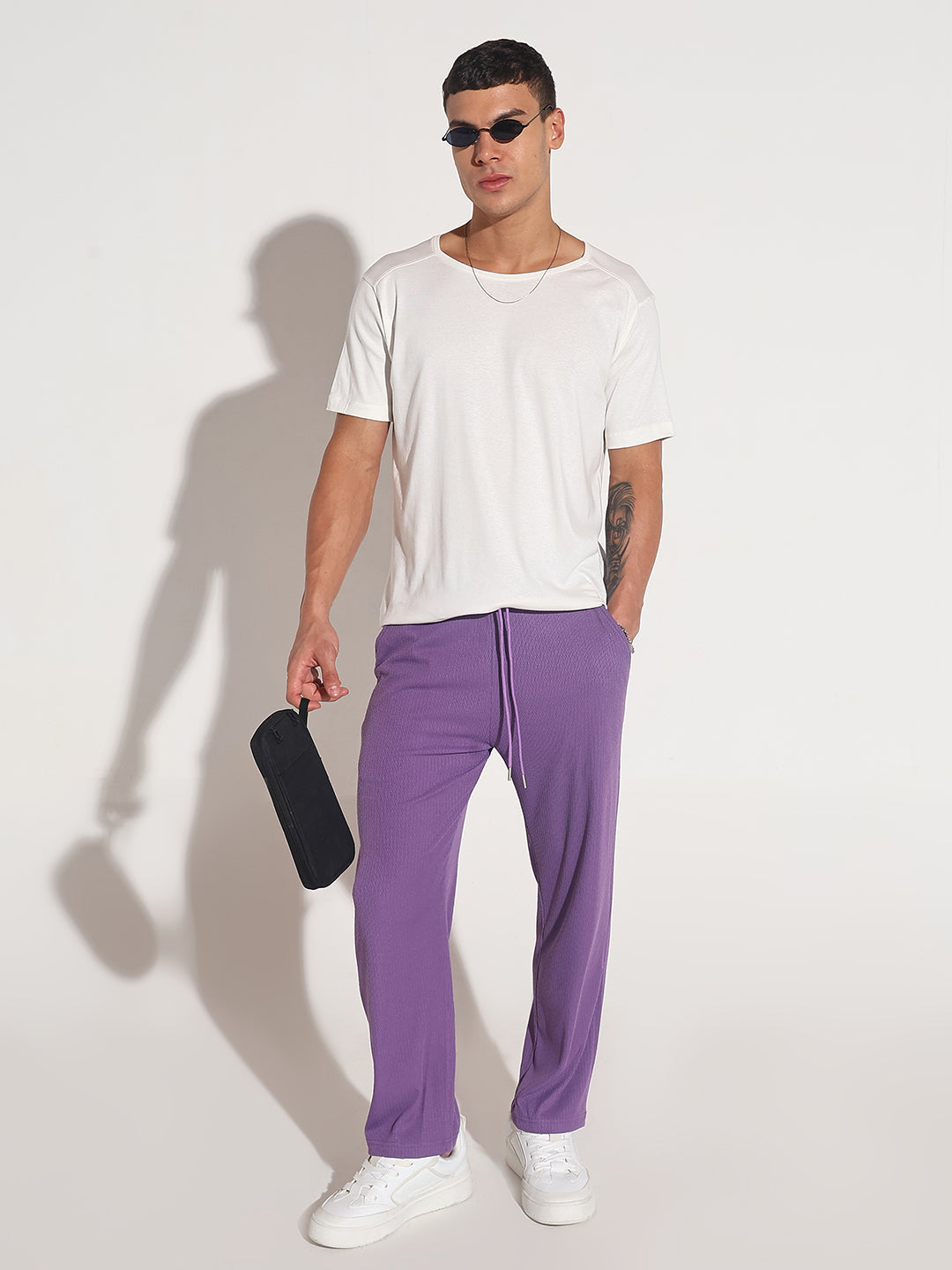 Men's White Round Neck Regular Fit T-Shirt