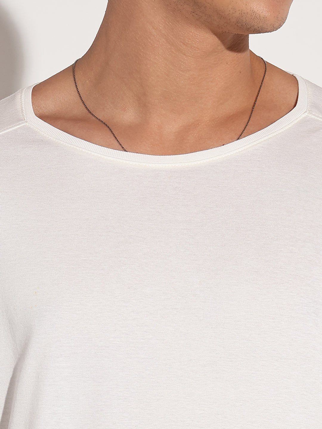 Men's White Round Neck Regular Fit T-Shirt