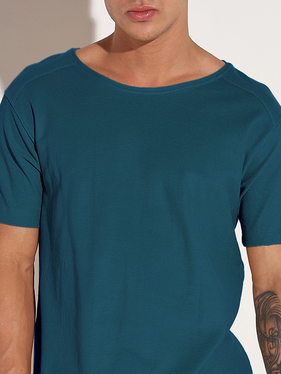Men's Blue Round Neck Regular Fit T-Shirt