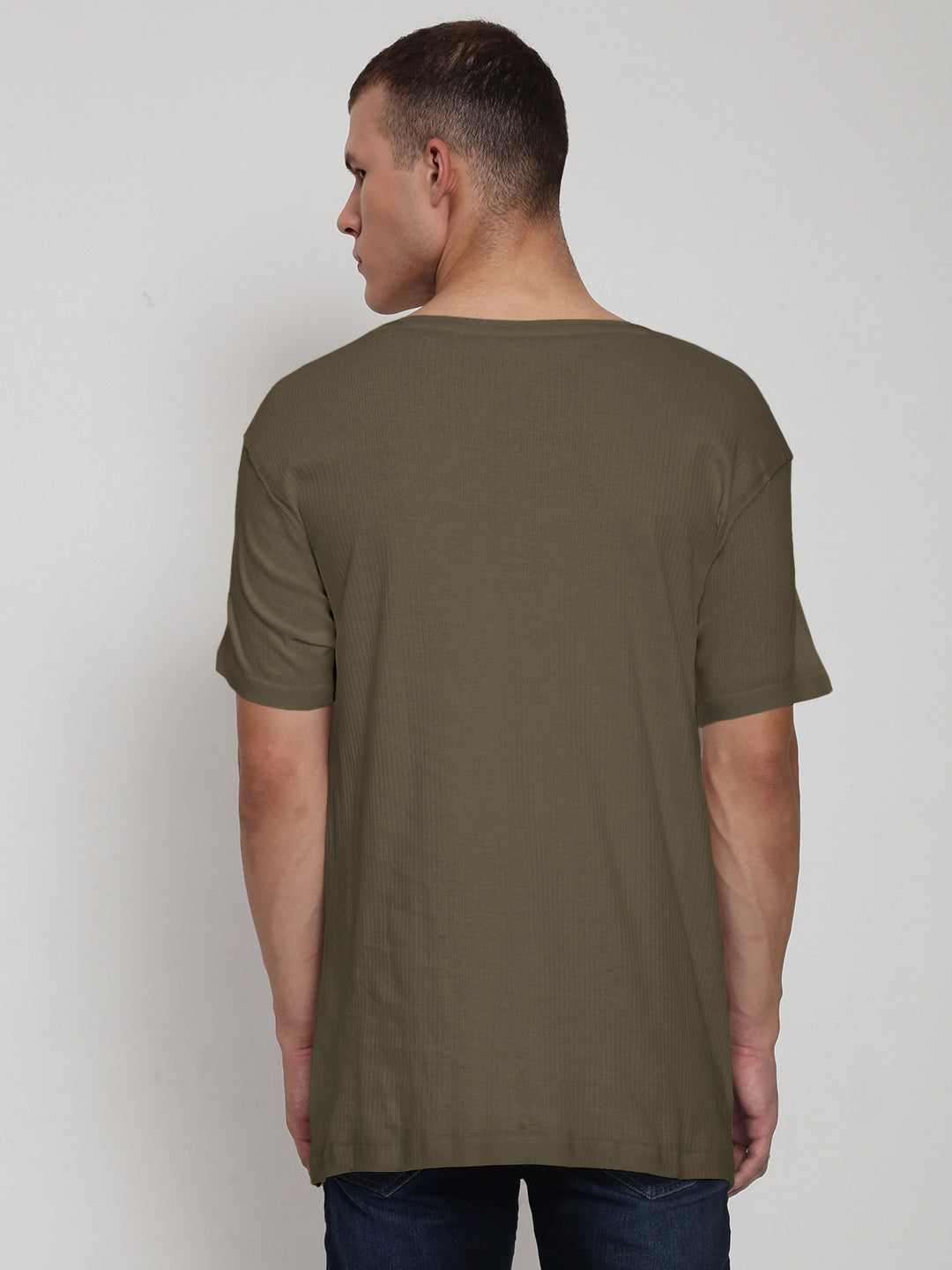 Men's Olive Round Neck Regular Fit T-Shirt