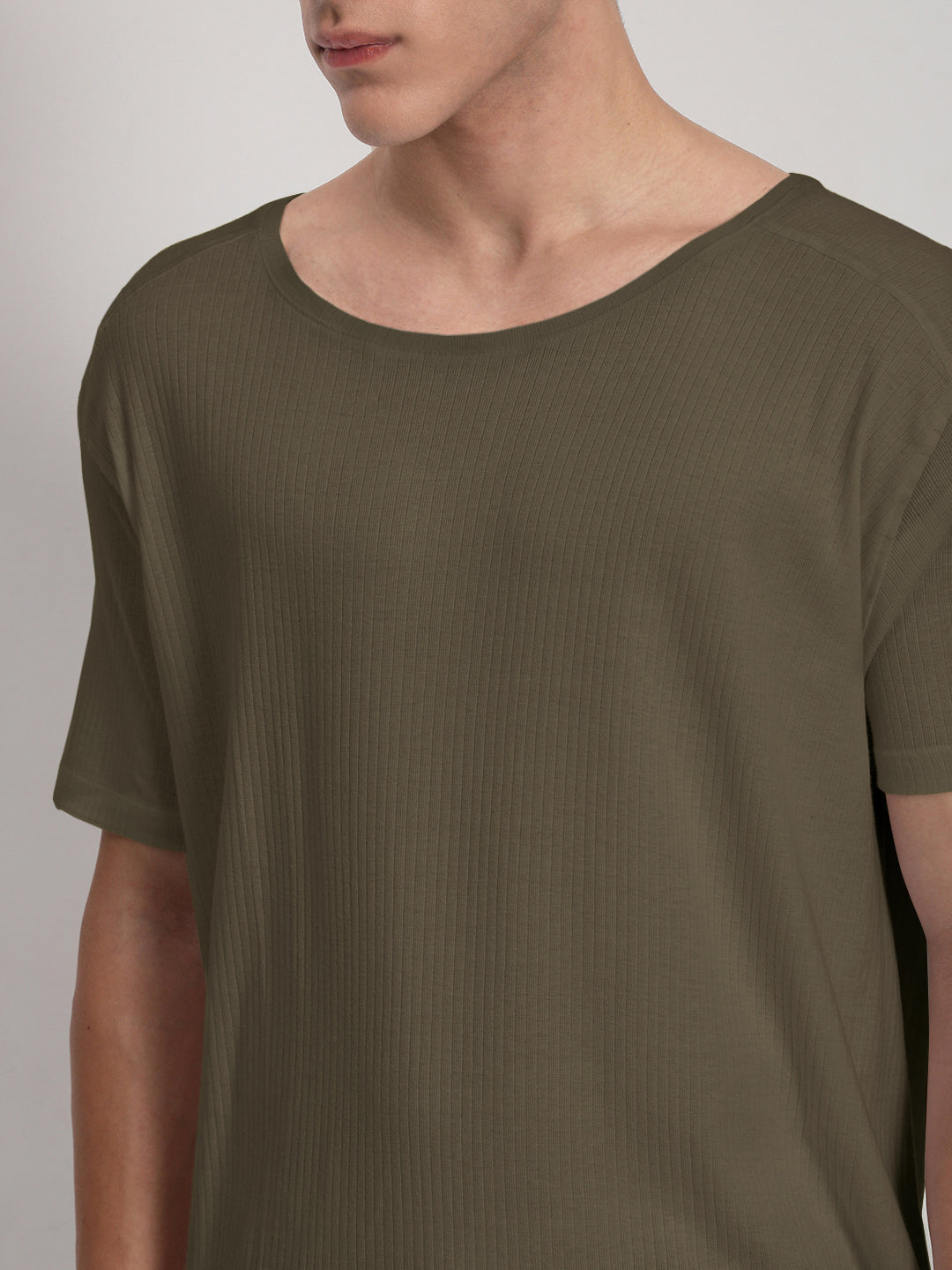Men's Olive Round Neck Regular Fit T-Shirt