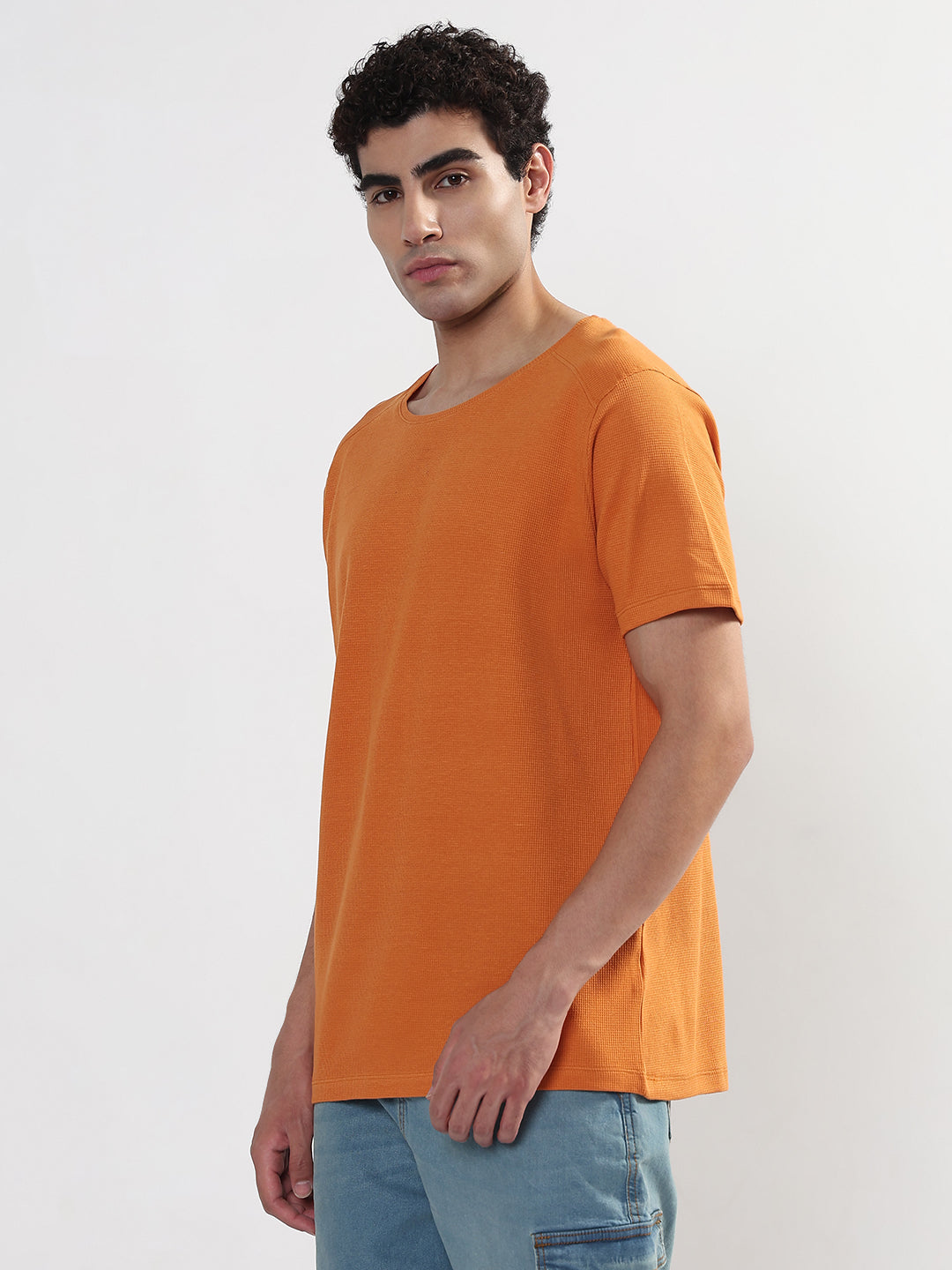 Men's Orange Regular Fit T-Shirt