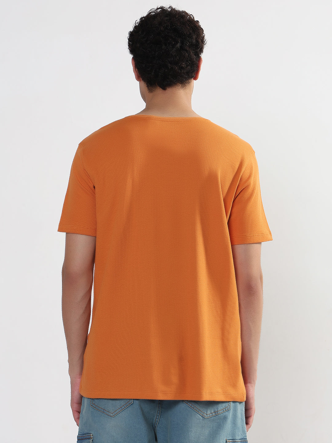 Men's Orange Regular Fit T-Shirt