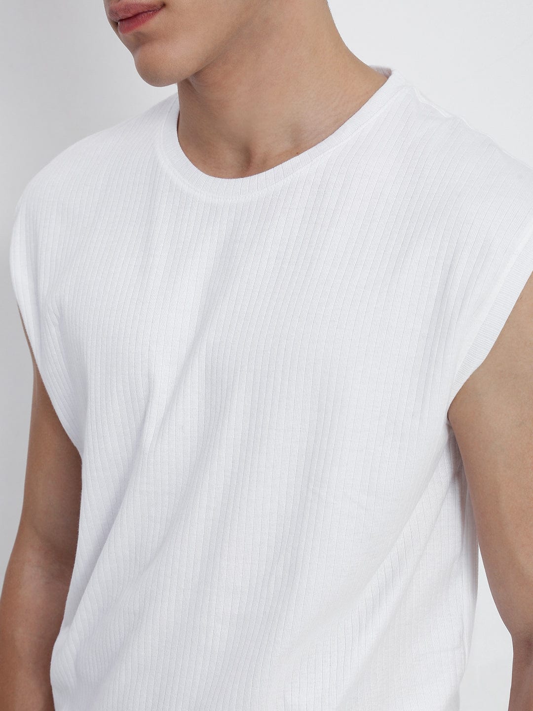 Men's White Round Neck Regular Fit T-Shirt