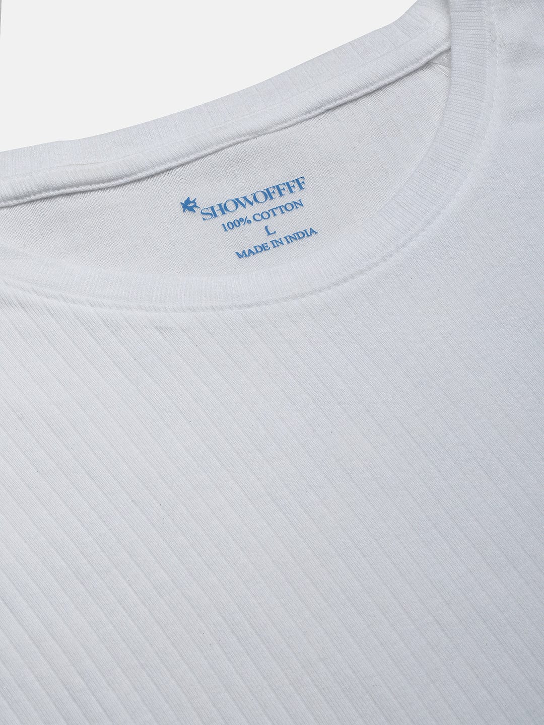 Men's White Round Neck Regular Fit T-Shirt