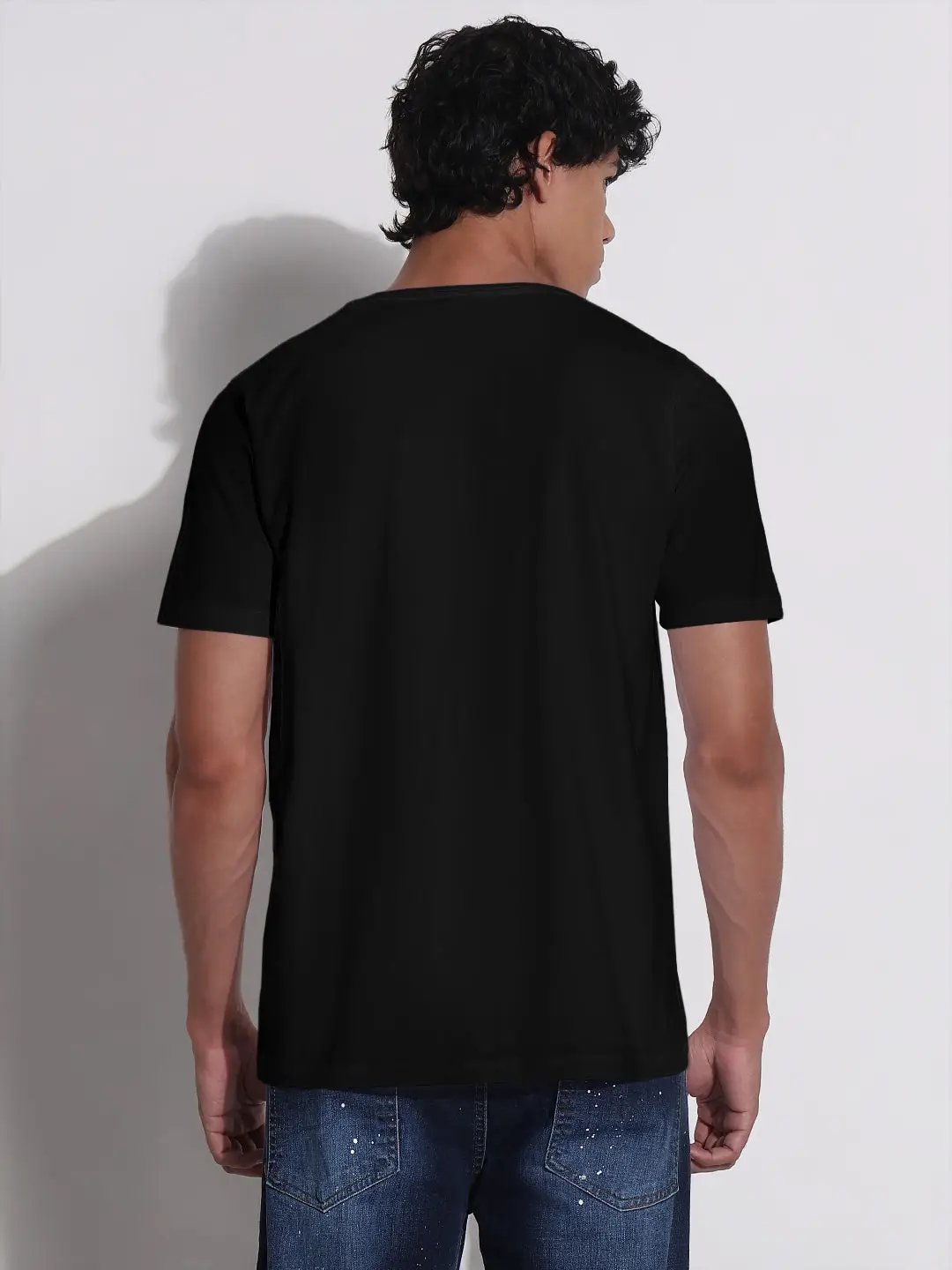 Men's Black V-Neck Regular Fit T-Shirt - from SHOWOFFFF