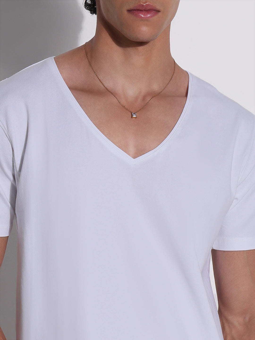 Men's White V-Neck T-Shirt
