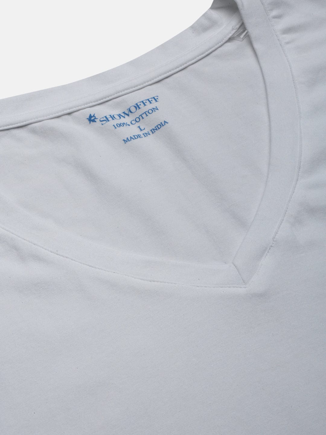 Men's White V-Neck Regular Fit T-Shirt