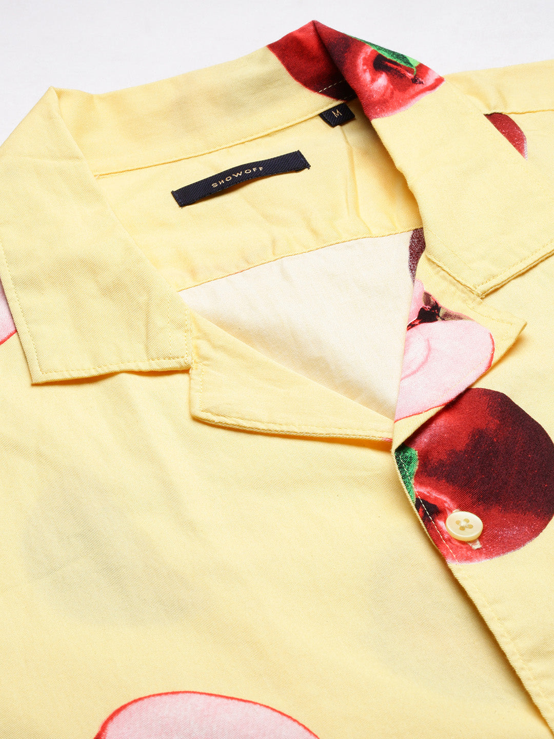 Men Graphic Cuban Collar Yellow Co-Ords Set