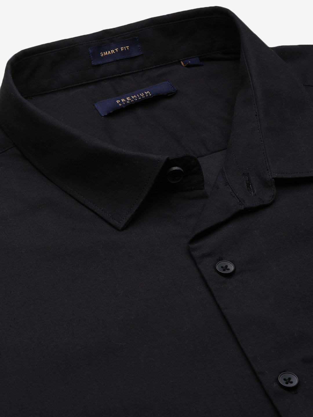 Men Black Solid Slim Fit Shirt