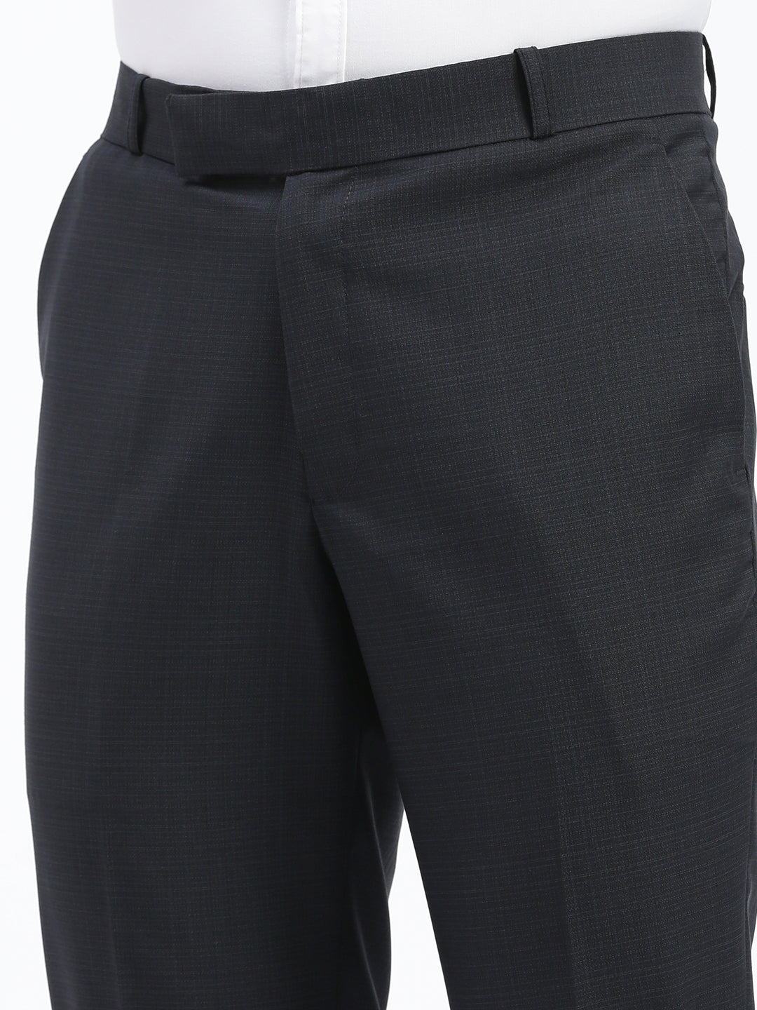 Men Solid Grey Formal Trousers