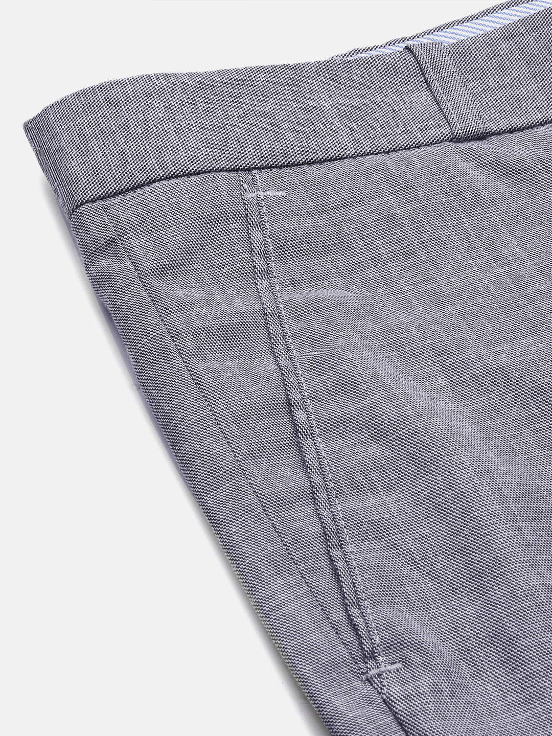 Men Solid Grey Formal Trousers