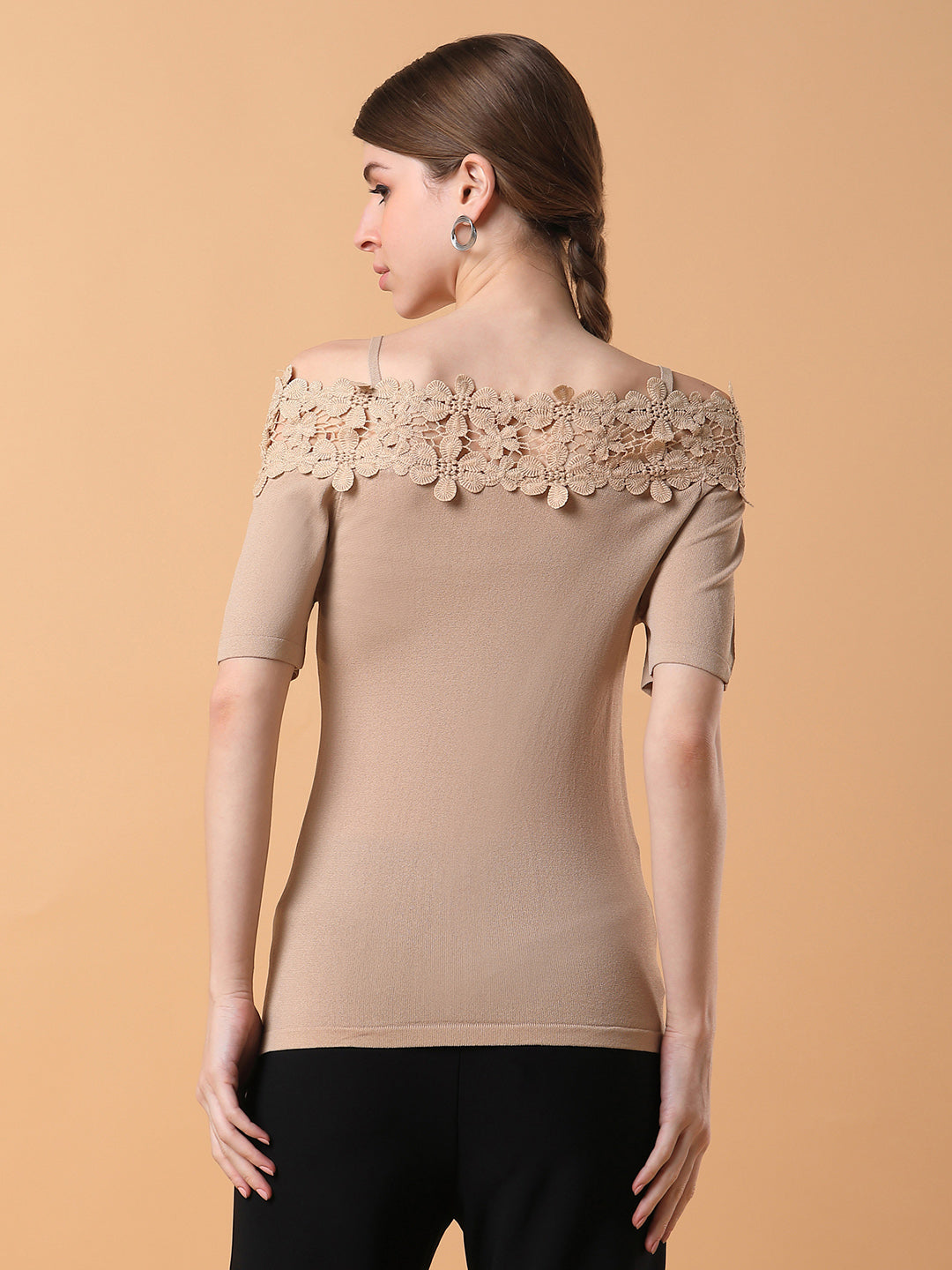 Women Solid Beige Top