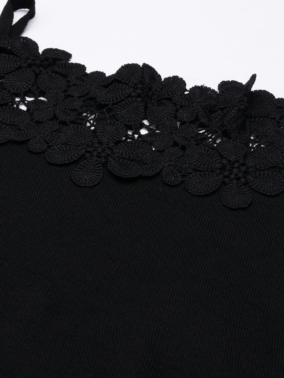 Women's Off-Shoulder Solid Black Top