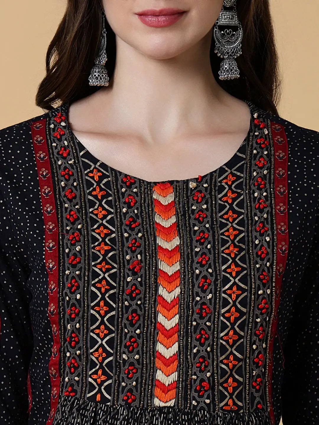 Women's Graphic Navy Blue A-Line Kurta Set - Uncategorized from SHOWOFFFF