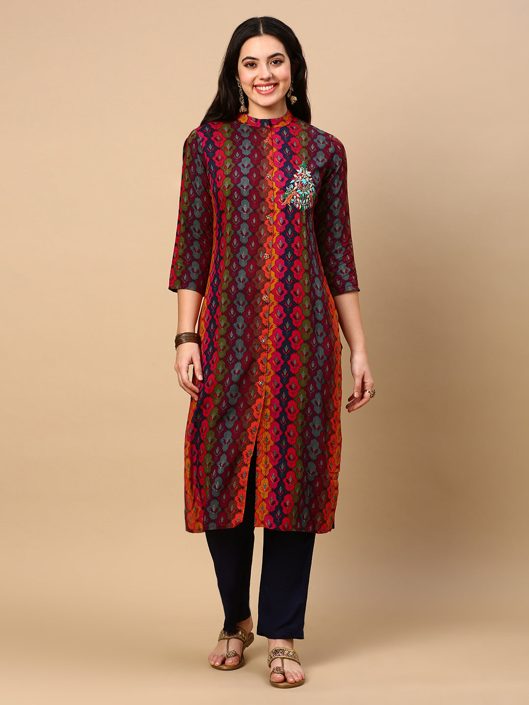 Women Multi Graphic Straight Kurta