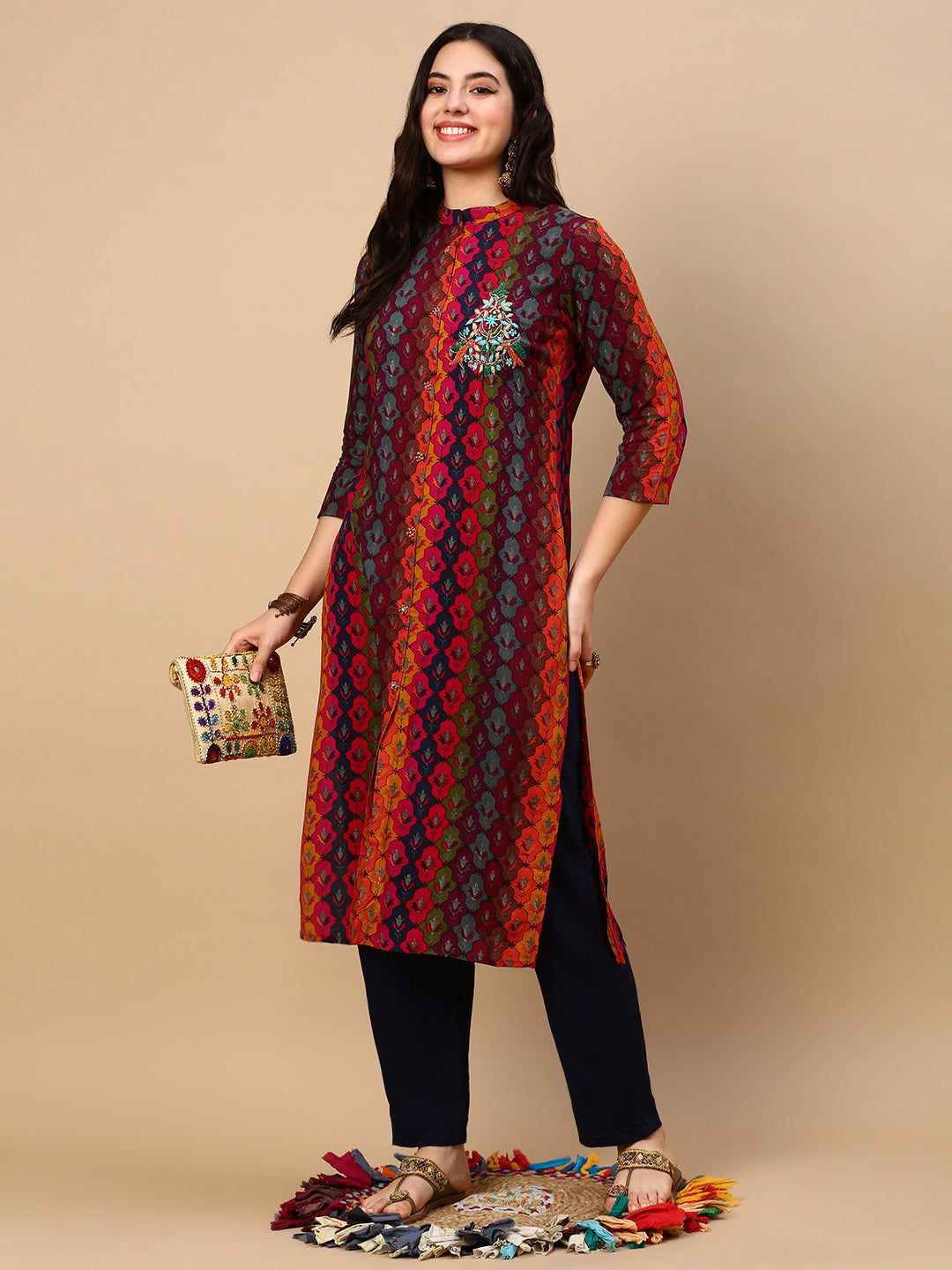 Women Multi Graphic Straight Kurta