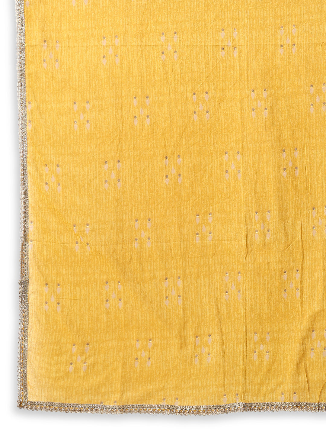 Women Printed Yellow Kurta Set with Dupatta and Potli Bag