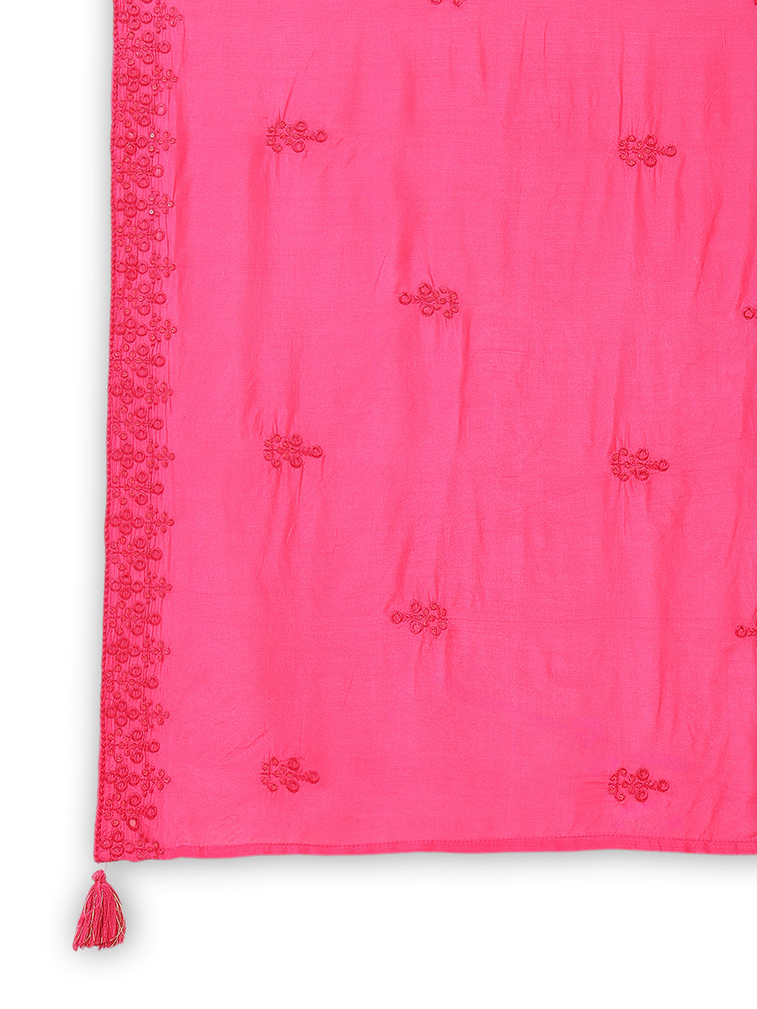 Women Striped Pink Straight Kurta Set with Dupatta