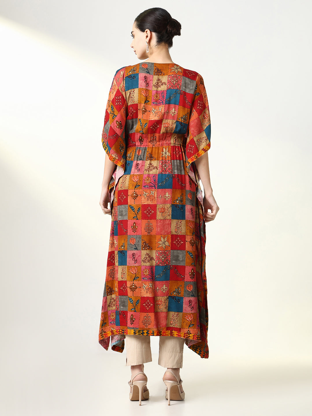 Women Multi Geometric Kaftan Kurta