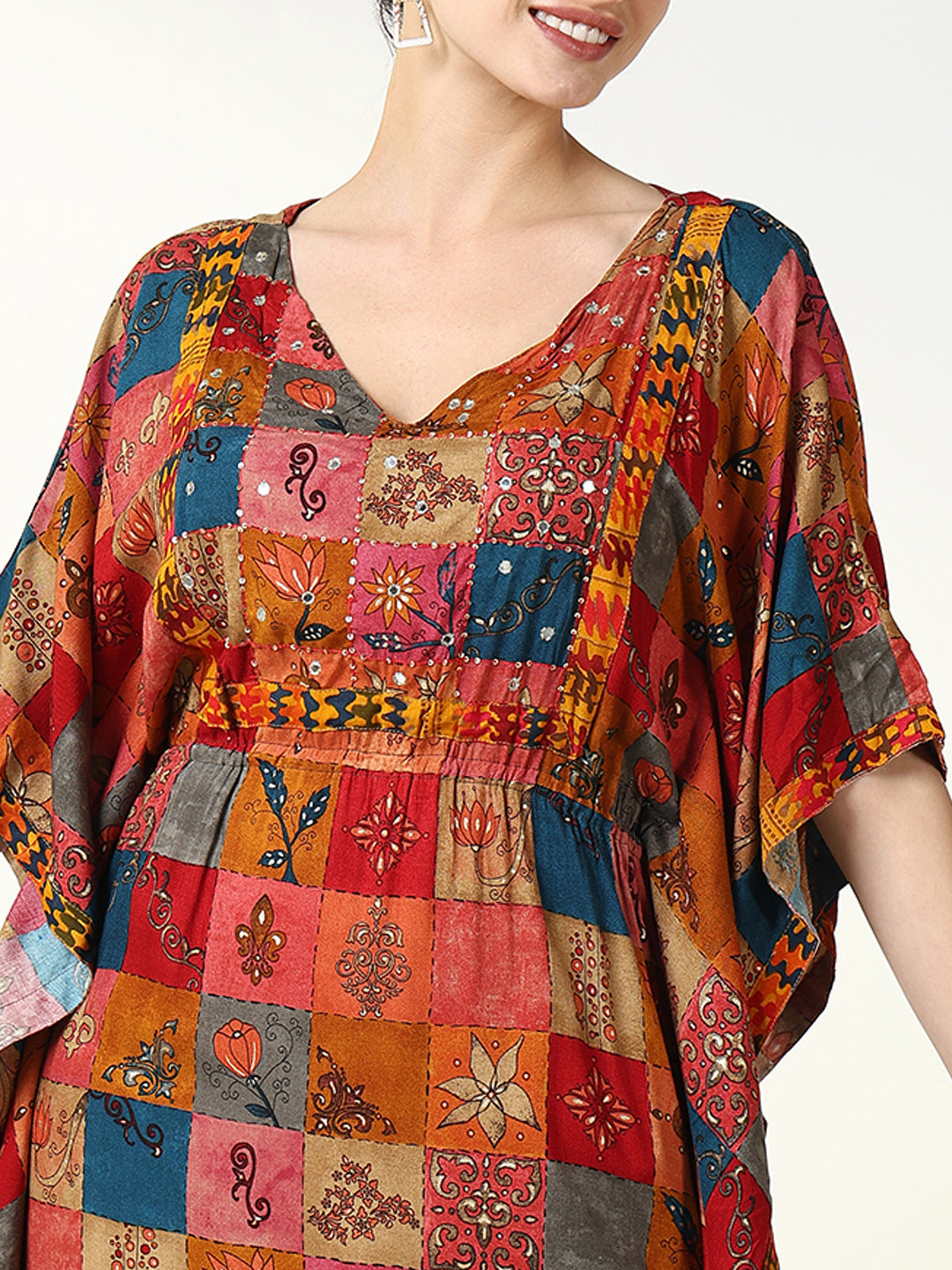 Women Multi Geometric Kaftan Kurta