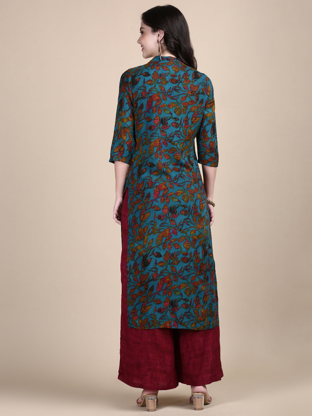 Women Floral Green Straight Kurta Set