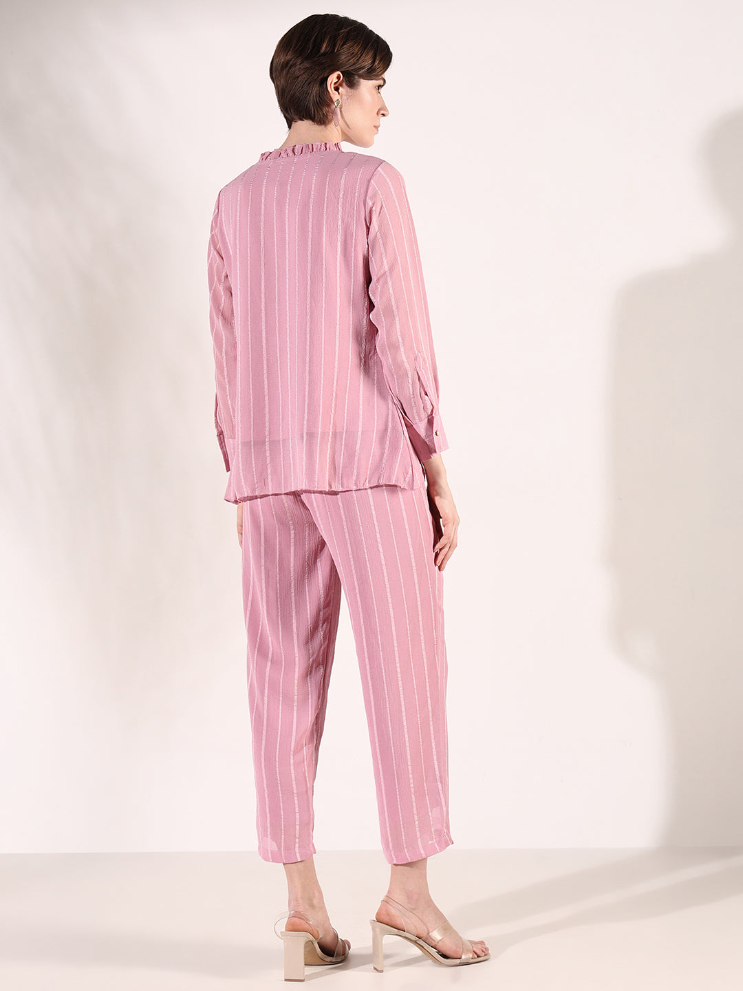 Women's Striped Pink Co-Ords Set