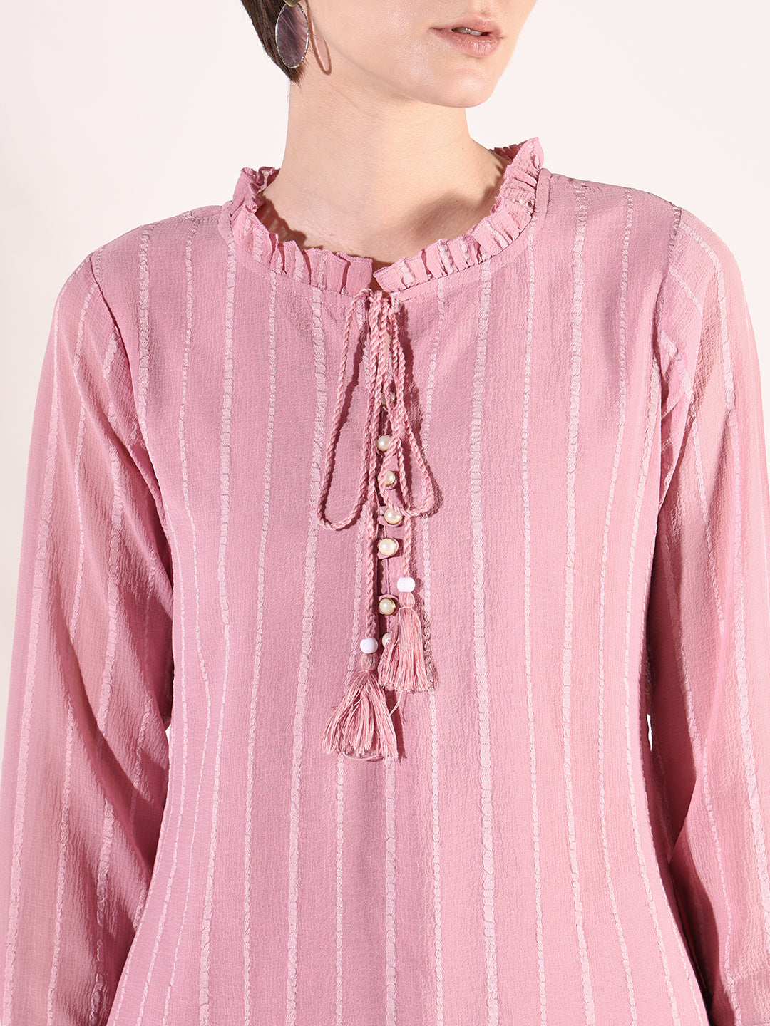 Women's Striped Pink Co-Ords Set