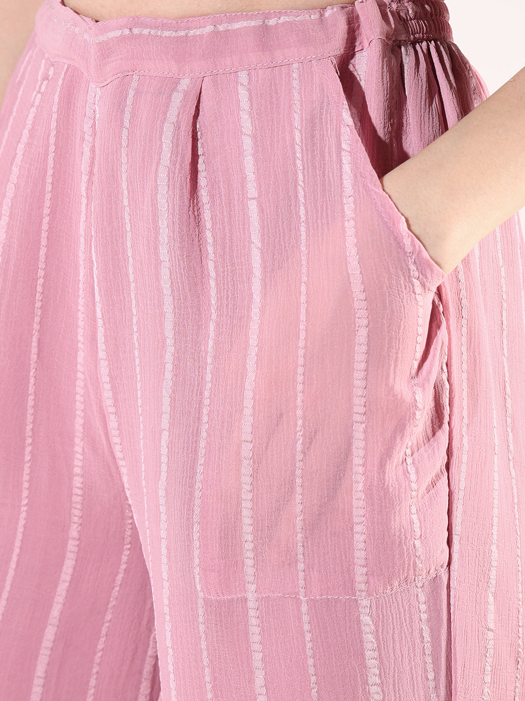 Women's Striped Pink Co-Ords Set