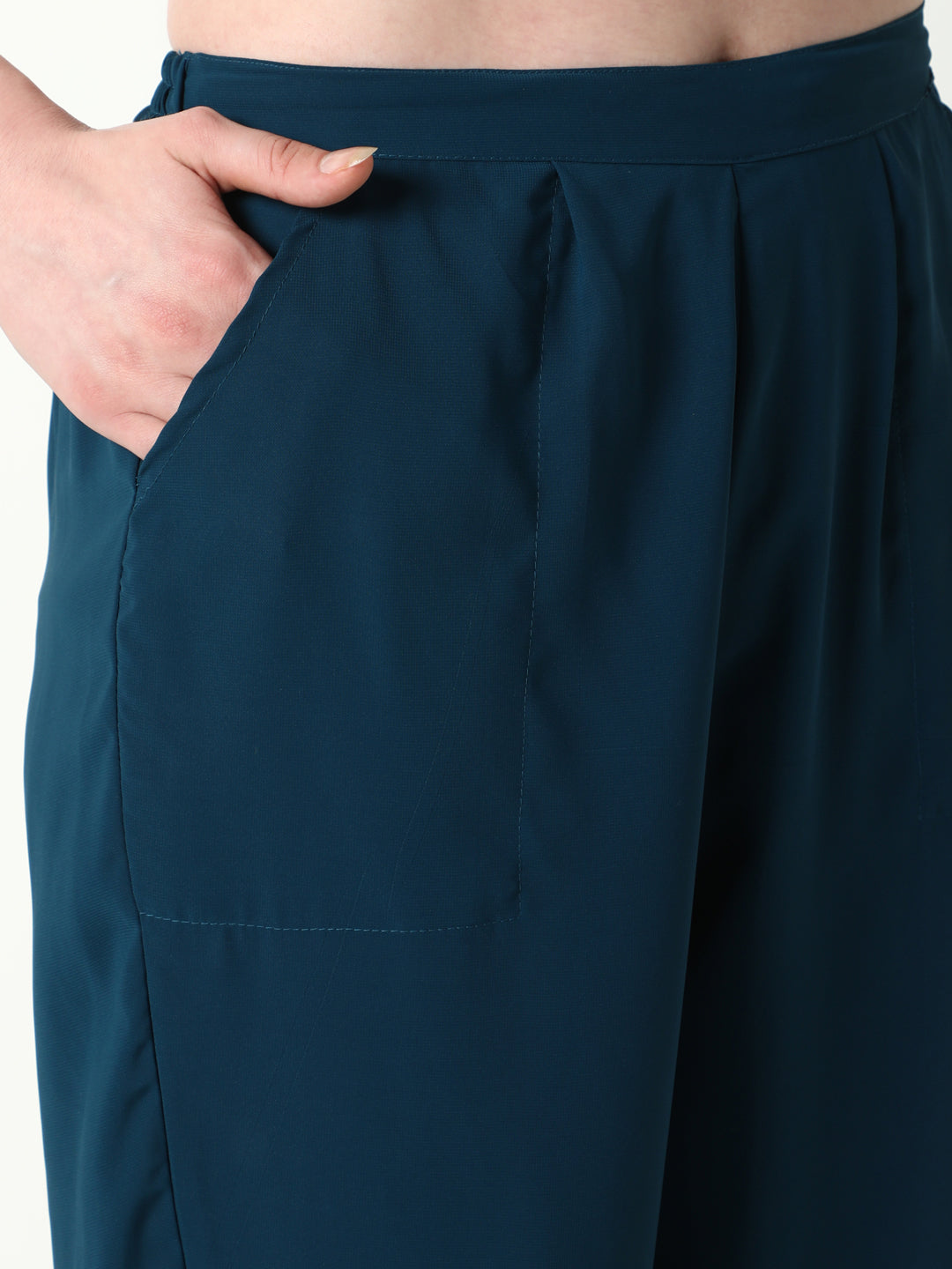 Women's Teal Solid Co-Ords Set