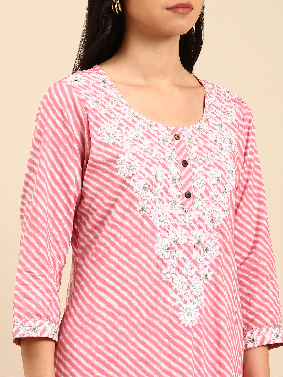 Women Solid Pink Straight Kurta Set with Dupatta