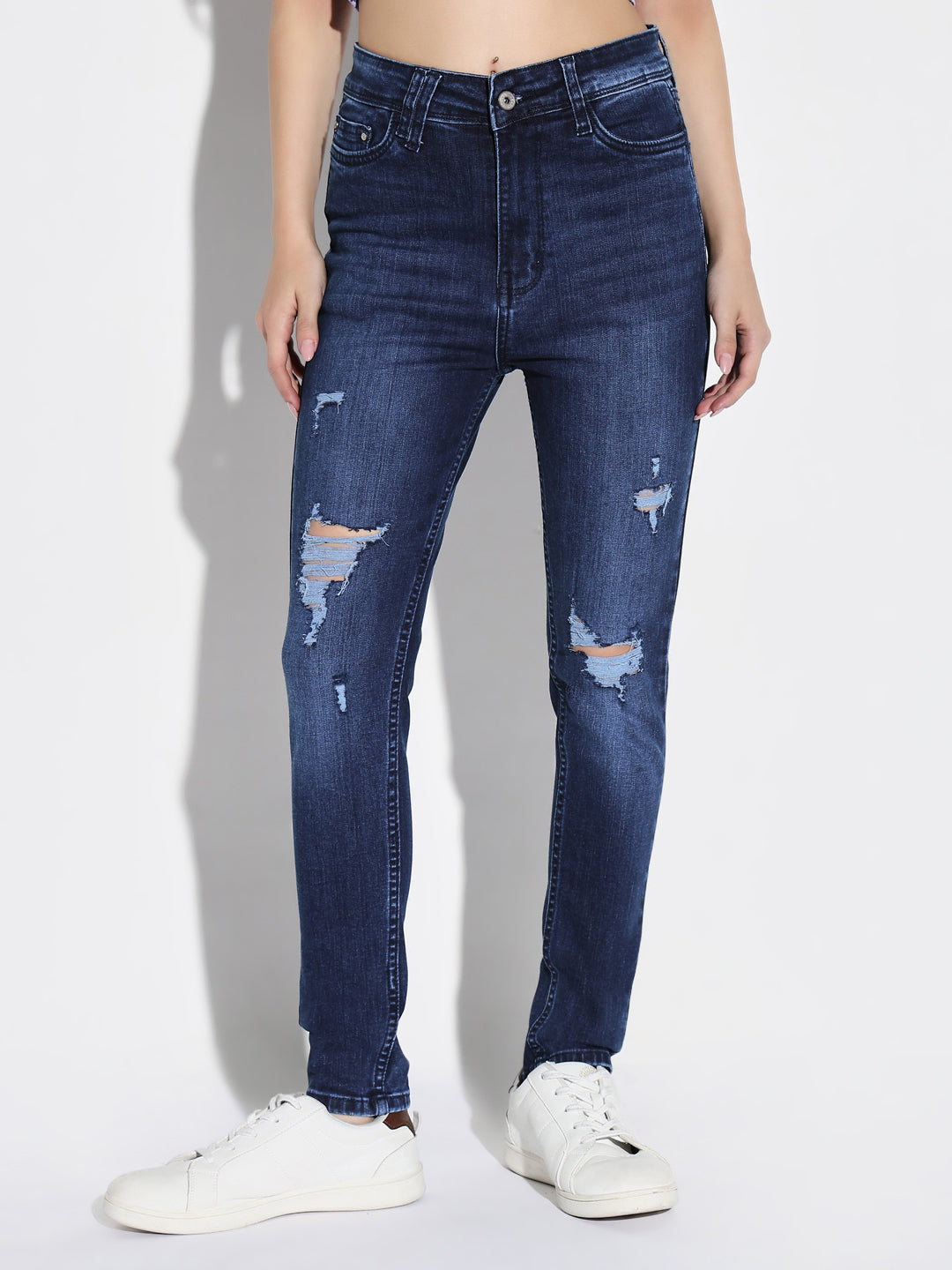 Women Navy Blue Skinny Fit Jeans