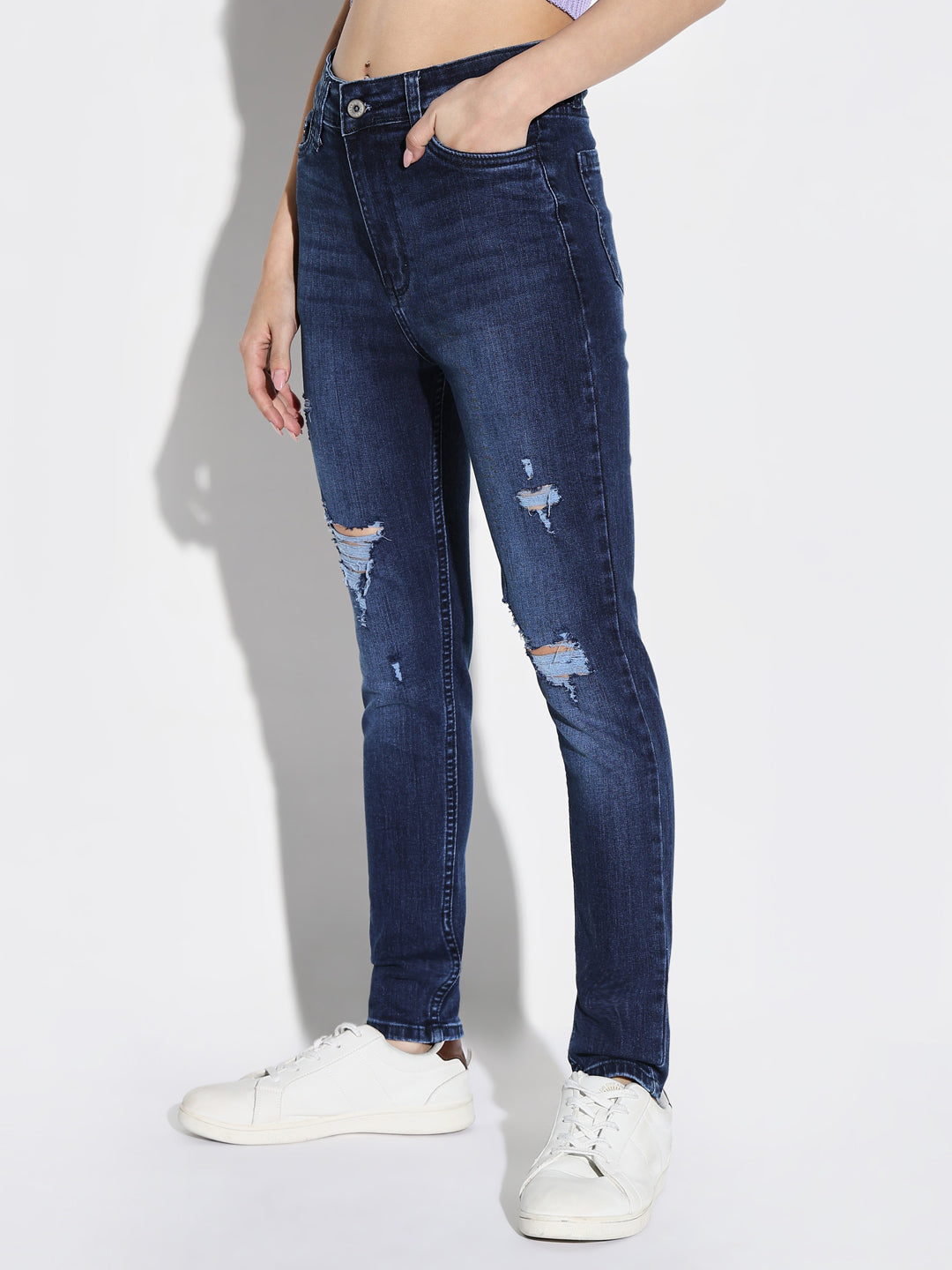 Women Navy Blue Skinny Fit Jeans